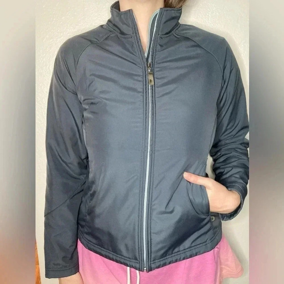 Alo Gray Fleece Lined Softshell Jacket Size Medium - Picture 1 of 9